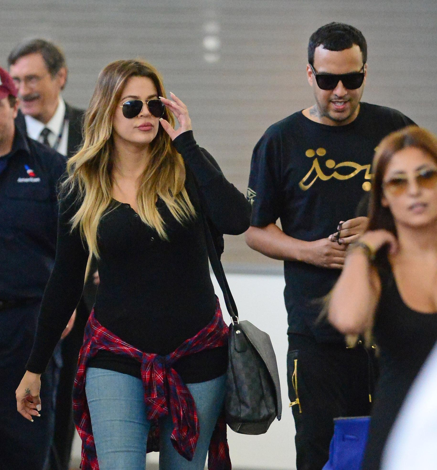 Khloe Kardashian and French Montana land in NY following Khloe&#8217;s 30th birthday party in Las Vegas