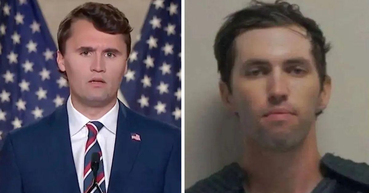 split photo of charlie kirk and tyler robinson