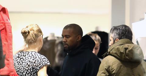 American producer and rapper Kanye West goes shopping at Montaigne market