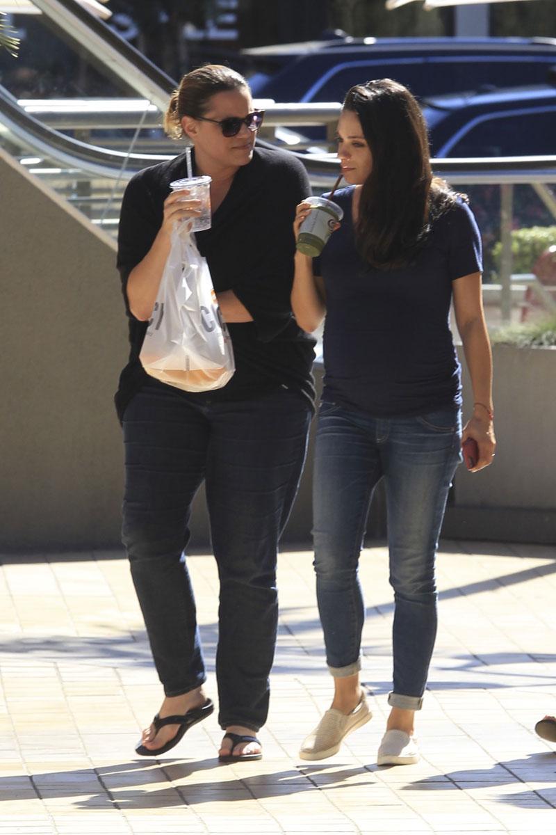 Mila kunis pregnant out and about growing baby bump 03