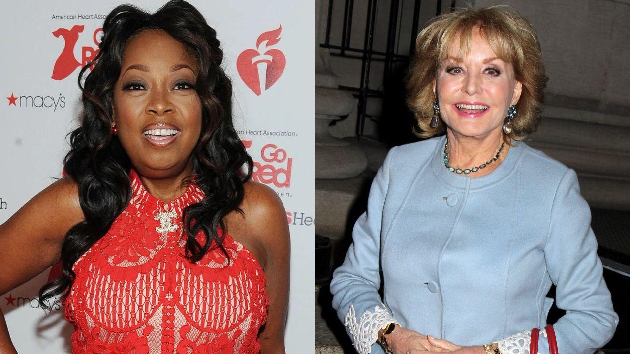 Split image of Star Jones and Barbara Walters.