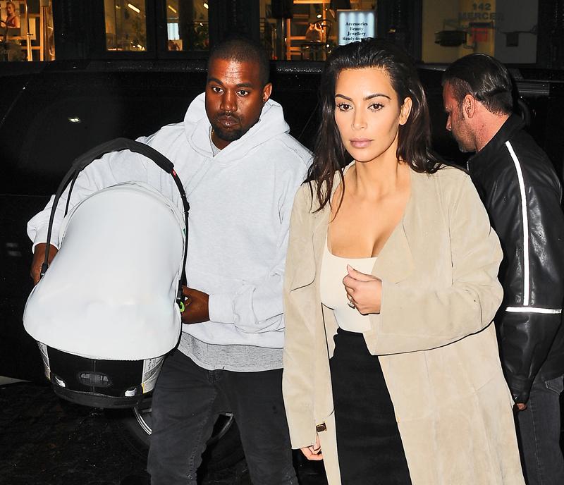 Kim Kardashian and Kanye West head out to dinner with their son Saint West ahead of the Met Gala in NYC