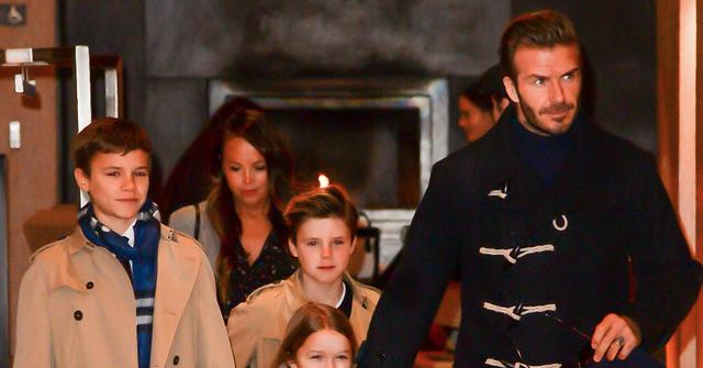 David Beckham takes his kids to Victoria’s fashion show