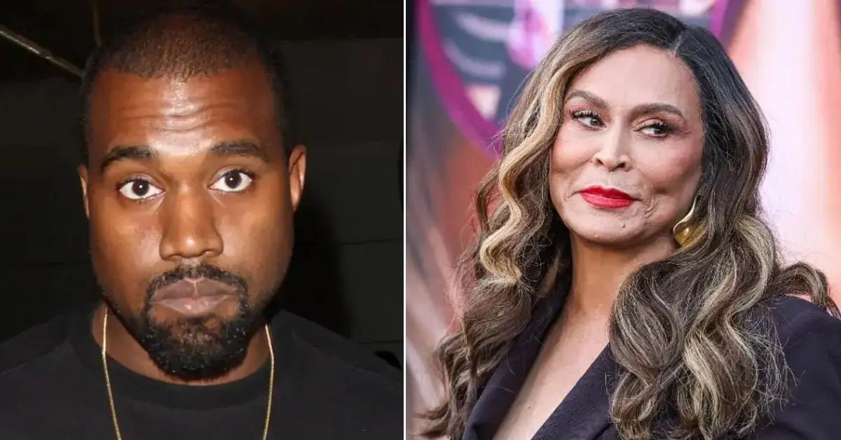 Photo of Kanye West; picture of Tina Knowles.