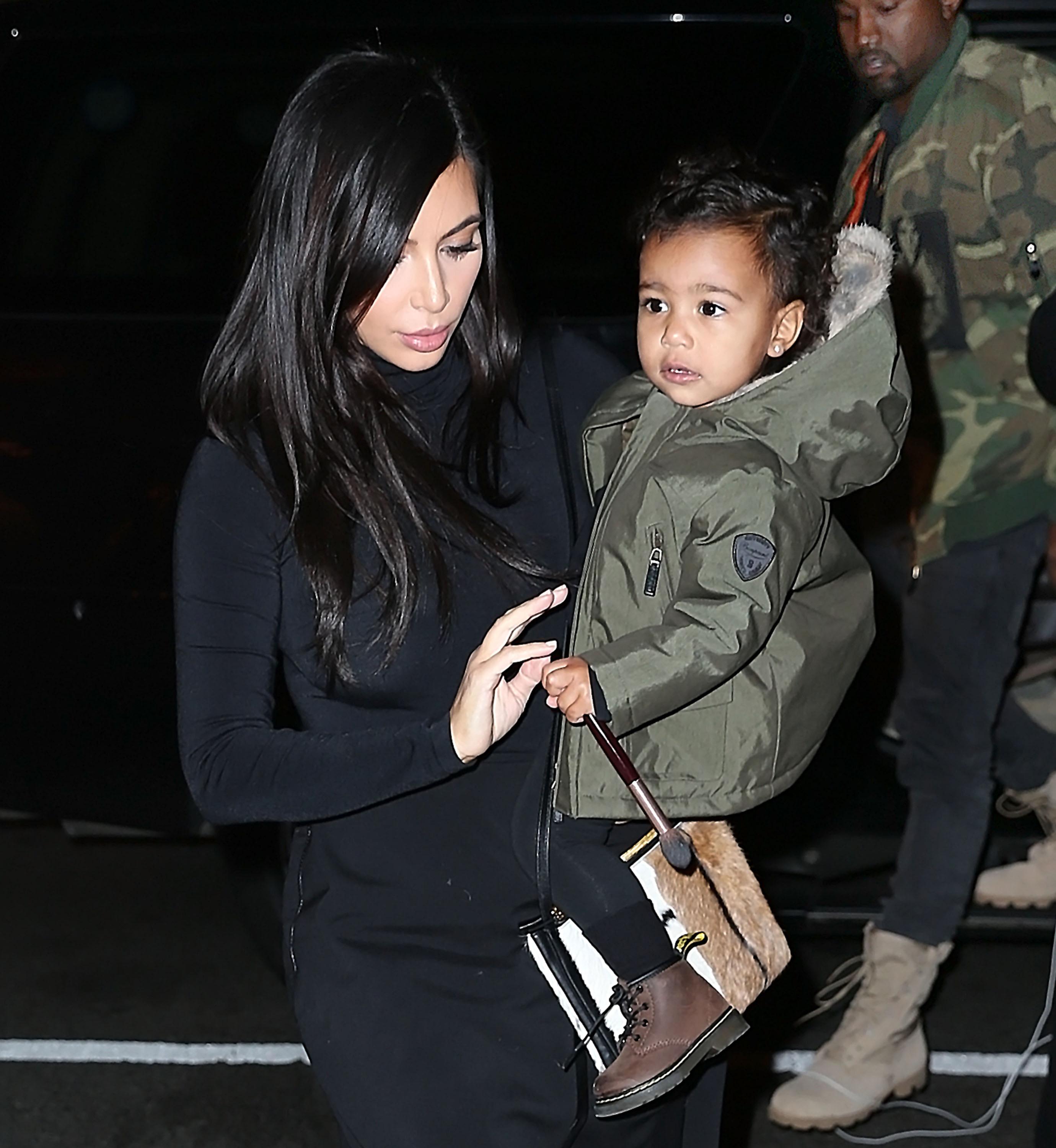 Kim Kardashian and Kanye West enjoy a family night with North **USA ONLY** **NO SUBSCRIPTIONS**