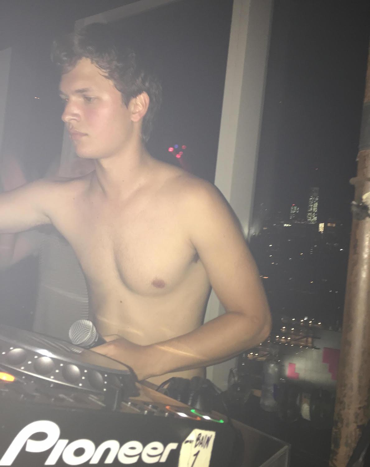 Ansel Elgort DJ&#8217;s at NYC Party with No Shirt on