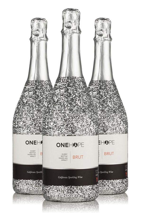 ONEHOPE Wine&#8217;s Sparkling Wine Glitter Bottle 3 Pack