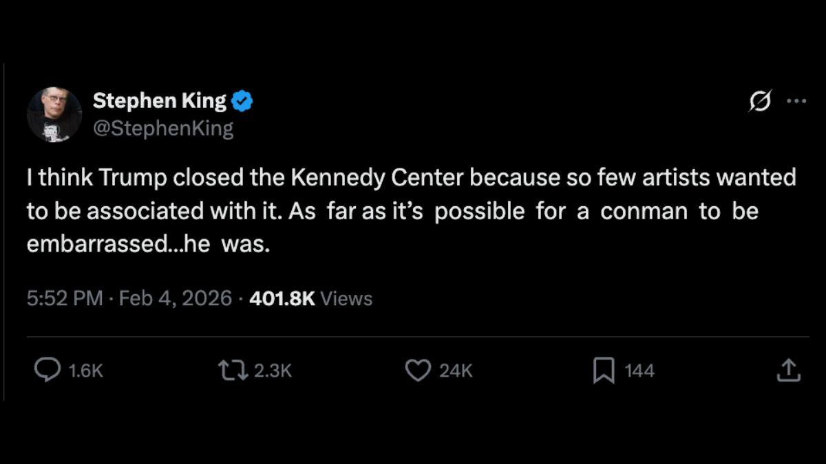 donald trump blasted stephen king presidents day message brainless