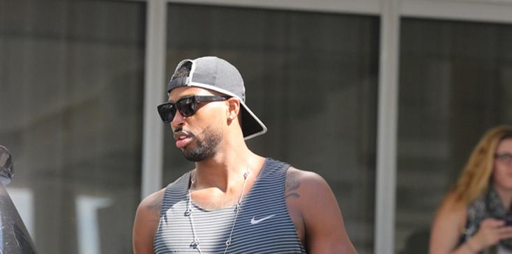 Khloe Kardashian and her reported boyfriend Tristan Thompson in Miami, FL.