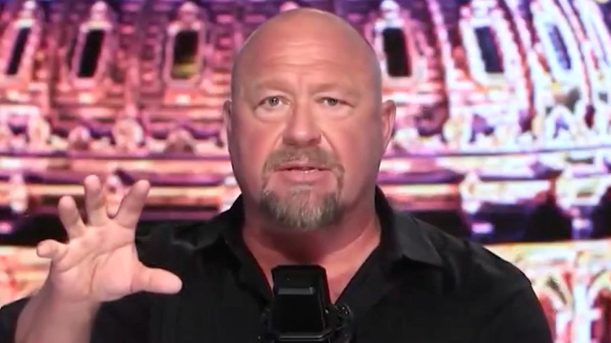 image of Alex Jones said he is 'worried' about the president. 