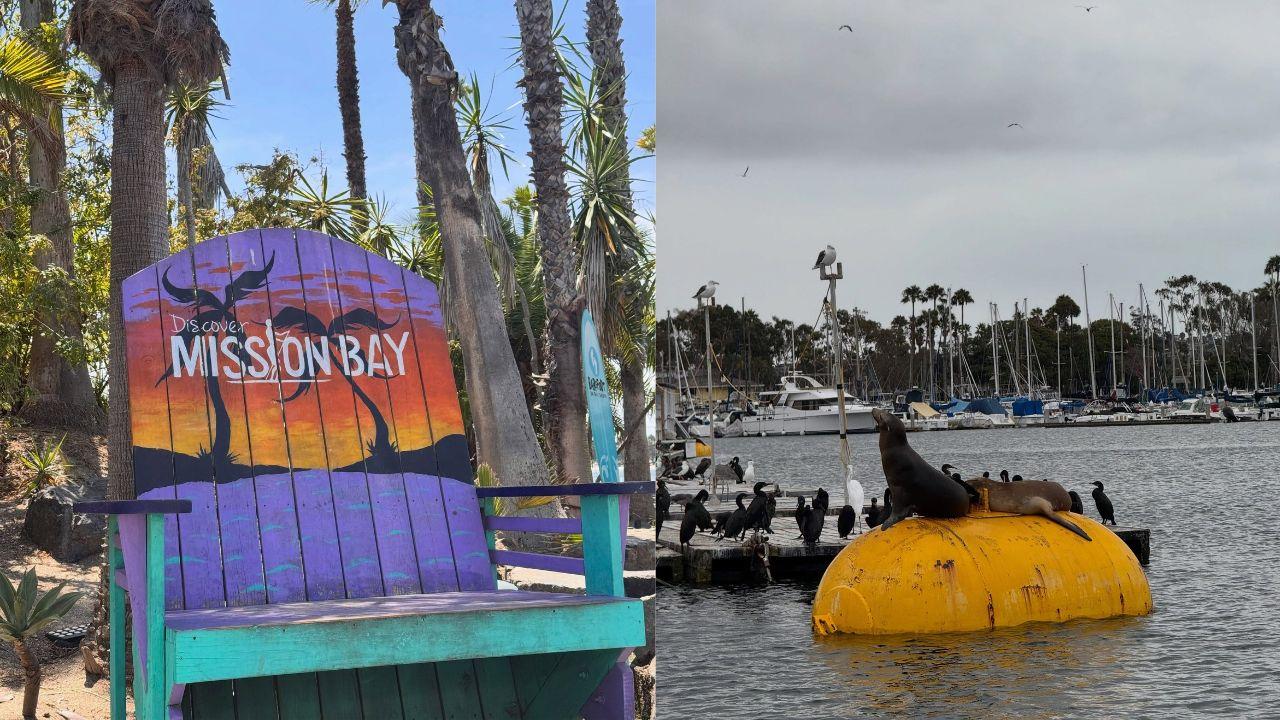 Split image of the island Tori Spelling and her kids spend their vacation.
