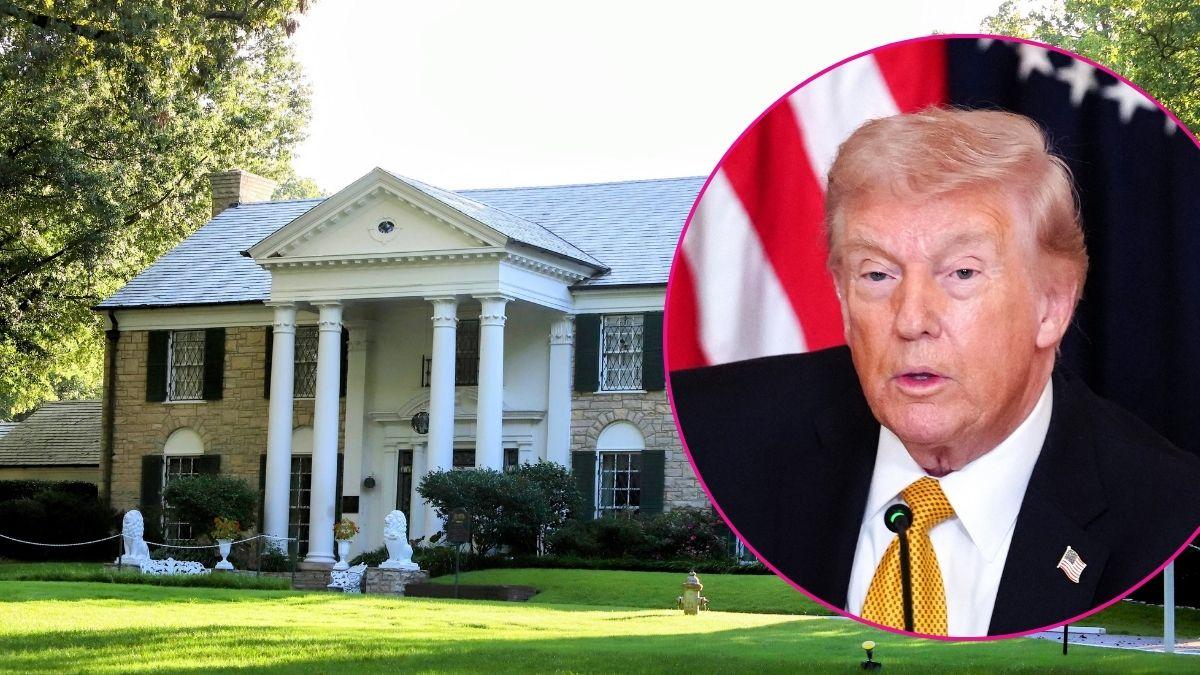 Composite photo of Donald Trump and Graceland.