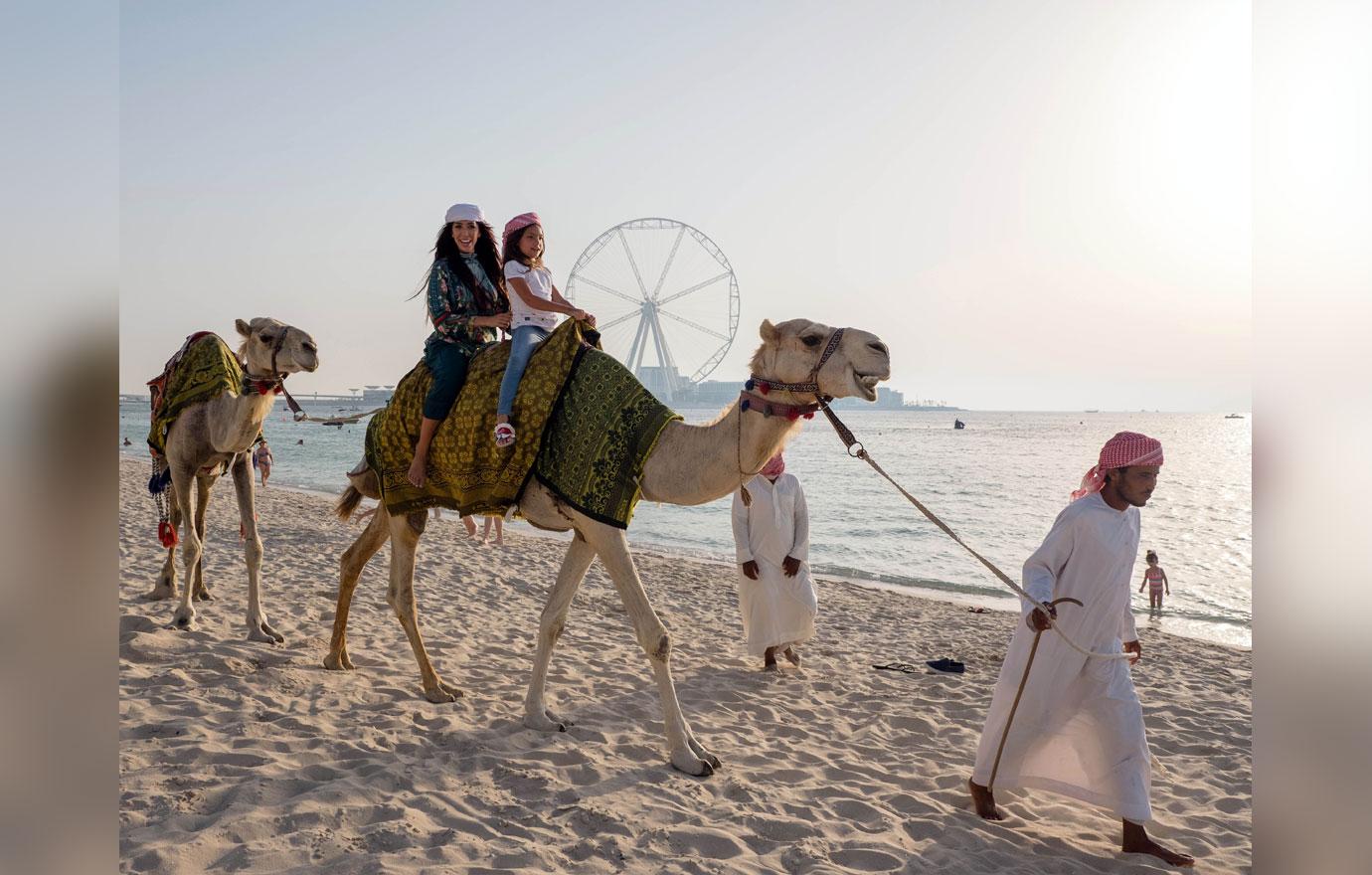 EXCLUSIVE: Farrah Abraham and her daughter Sophia living it up in Dubai, Farrah and her daughter ventured out for a camel ride before relaxing at the pool at Pallazo Versace Hotel