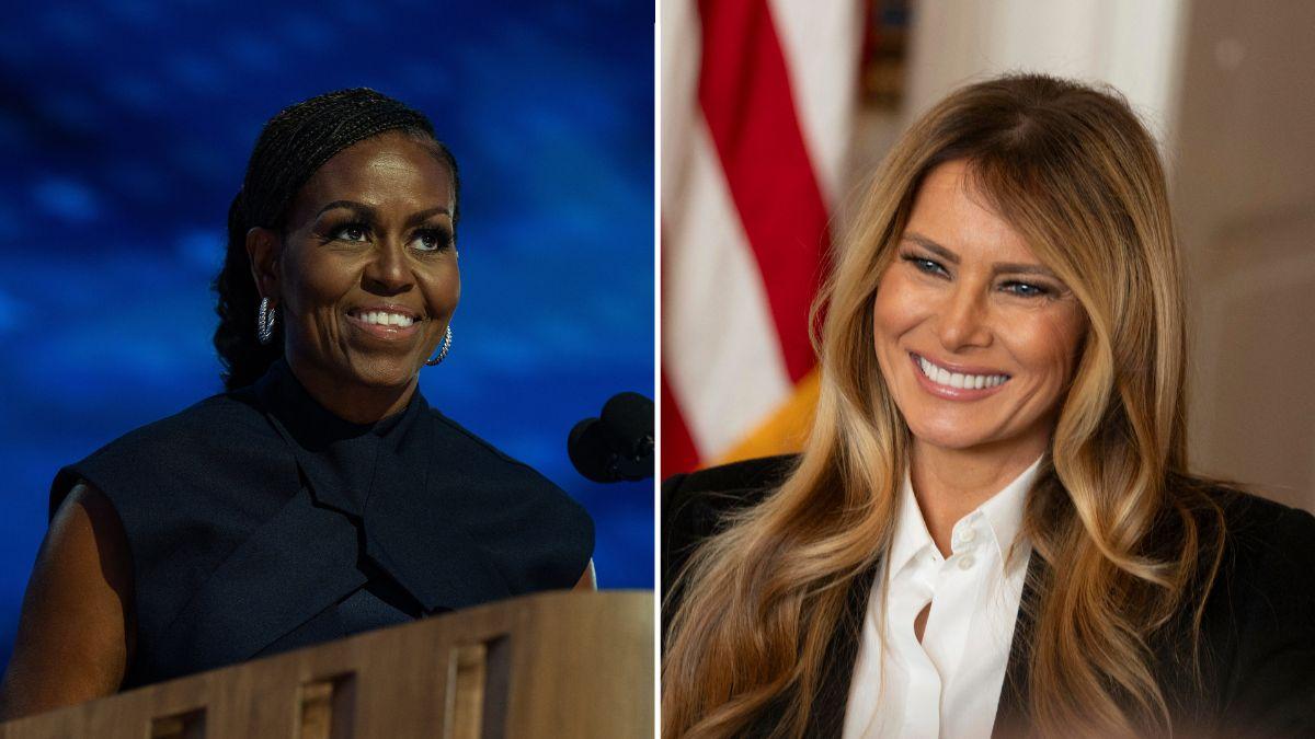Composite photo of Michelle Obama and Melania Trump.