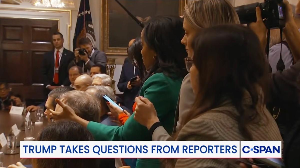 image of Donald Trump seemingly called the reporter a 'b----.' 