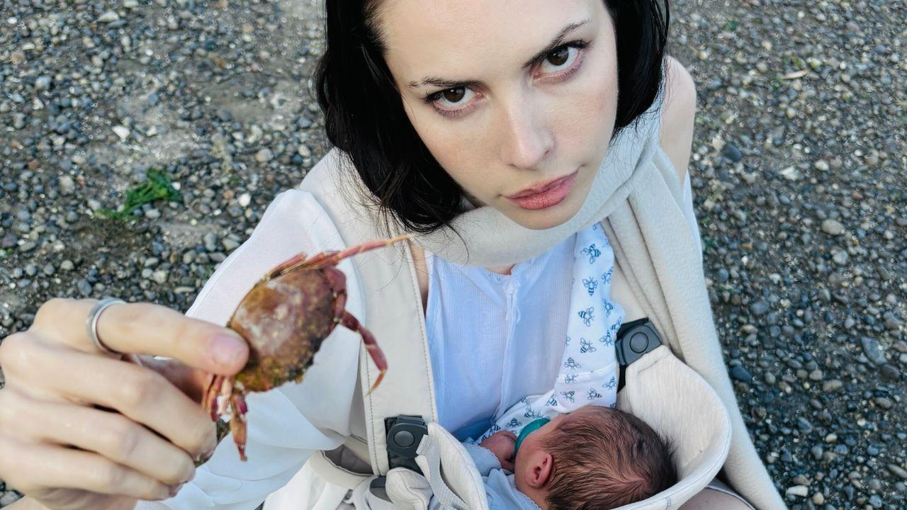 Picture of Charlotte Kemp Muhl joked about the realities of new motherhood while sharing the couple had already begun introducing Aurelius to music.