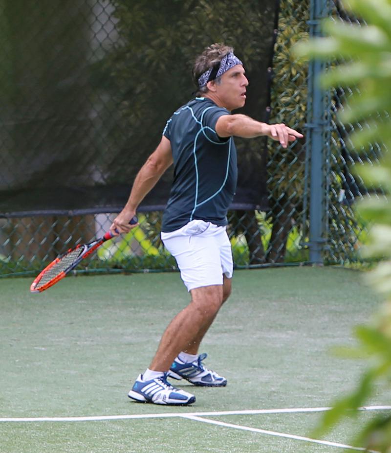 Exclusive&#8230; Ben Stiller Playing Tennis In Hawaii