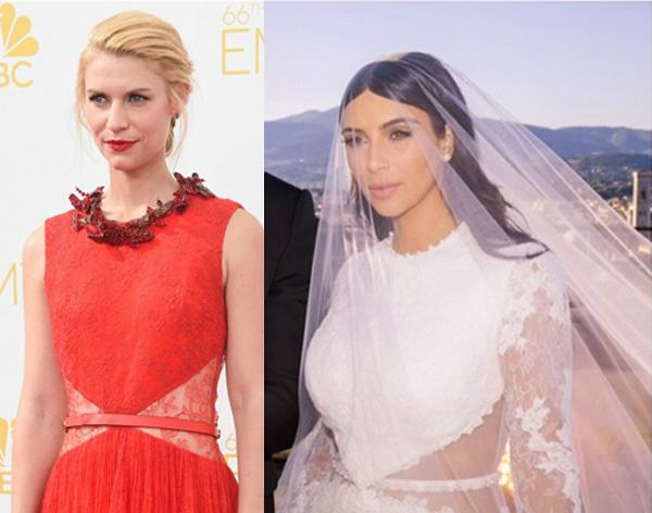 Claire Danes Wore a Version of Kim Kardashian's Wedding Dress to