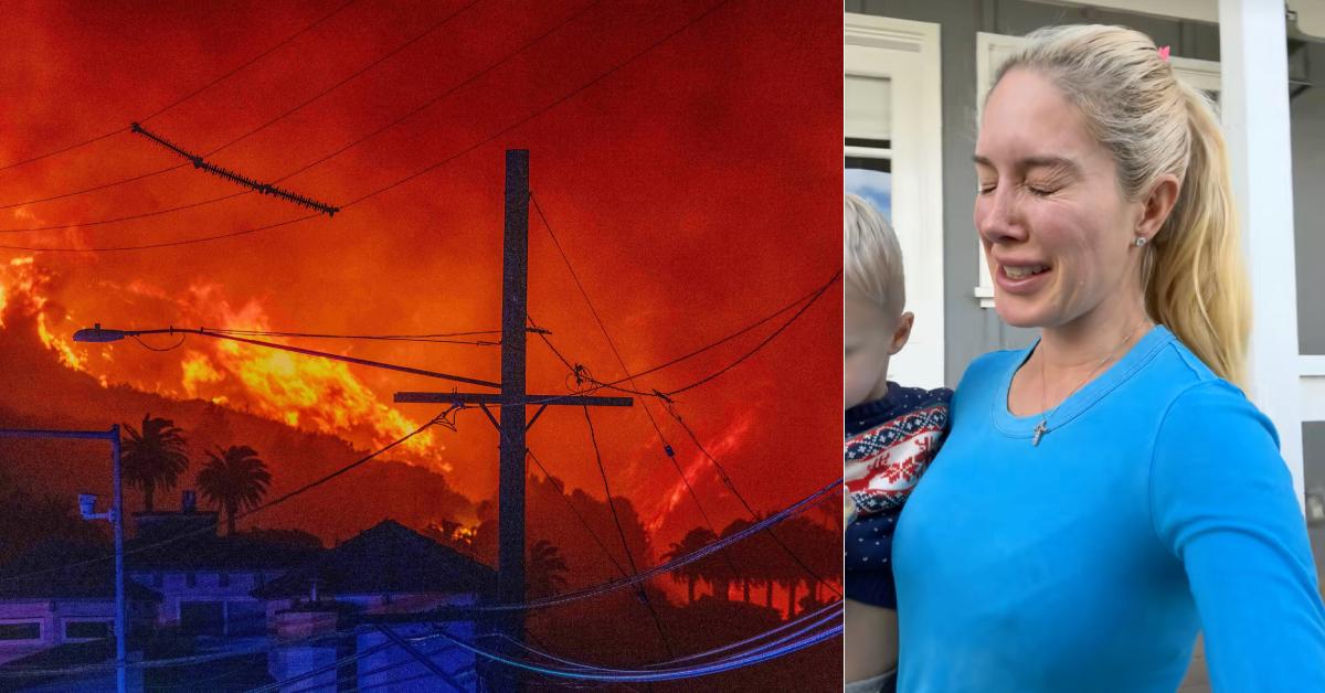 Photo of Pacific Palisades wildfire; picture of Heidi Montag.