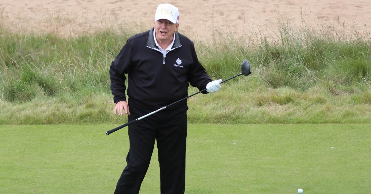 Image of the president was deemed a 'cheater' on the golf course.