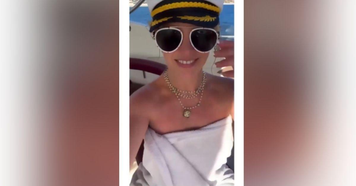 image of Britney Spears shared a towel-clad video on Instagram.