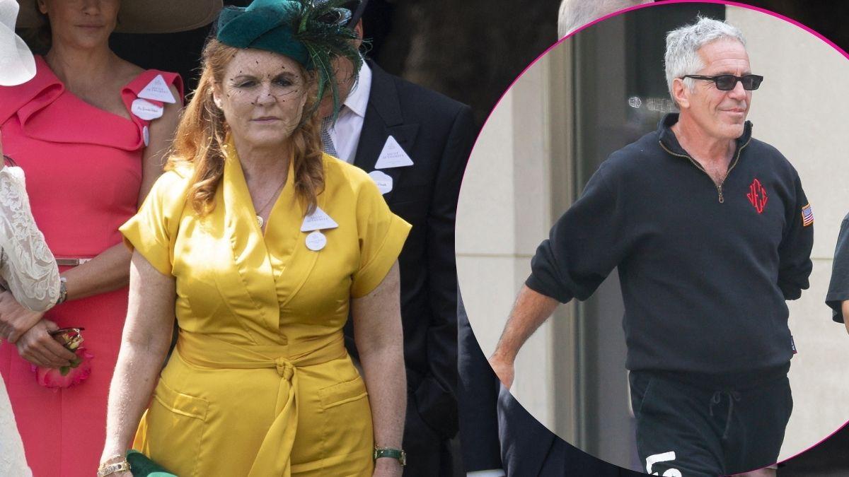 image of Sarah Ferguson, inset of Jeffrey Epstein 