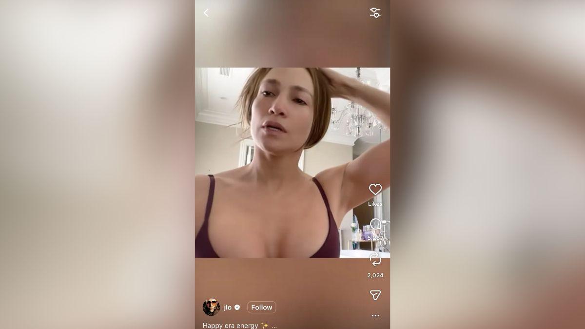 image of Jennifer Lopez wore a plunging bralette.