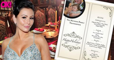 Jenni jwoww farley thanksgiving menu