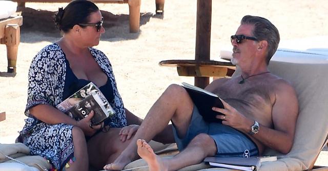 Pierce Brosnan and wife Keely Shaye hit the beach on vacation in Italy