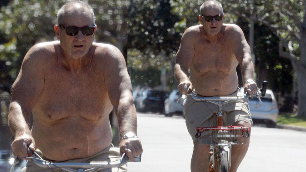 Ed O’Neill Rides His Bike Shirtless.