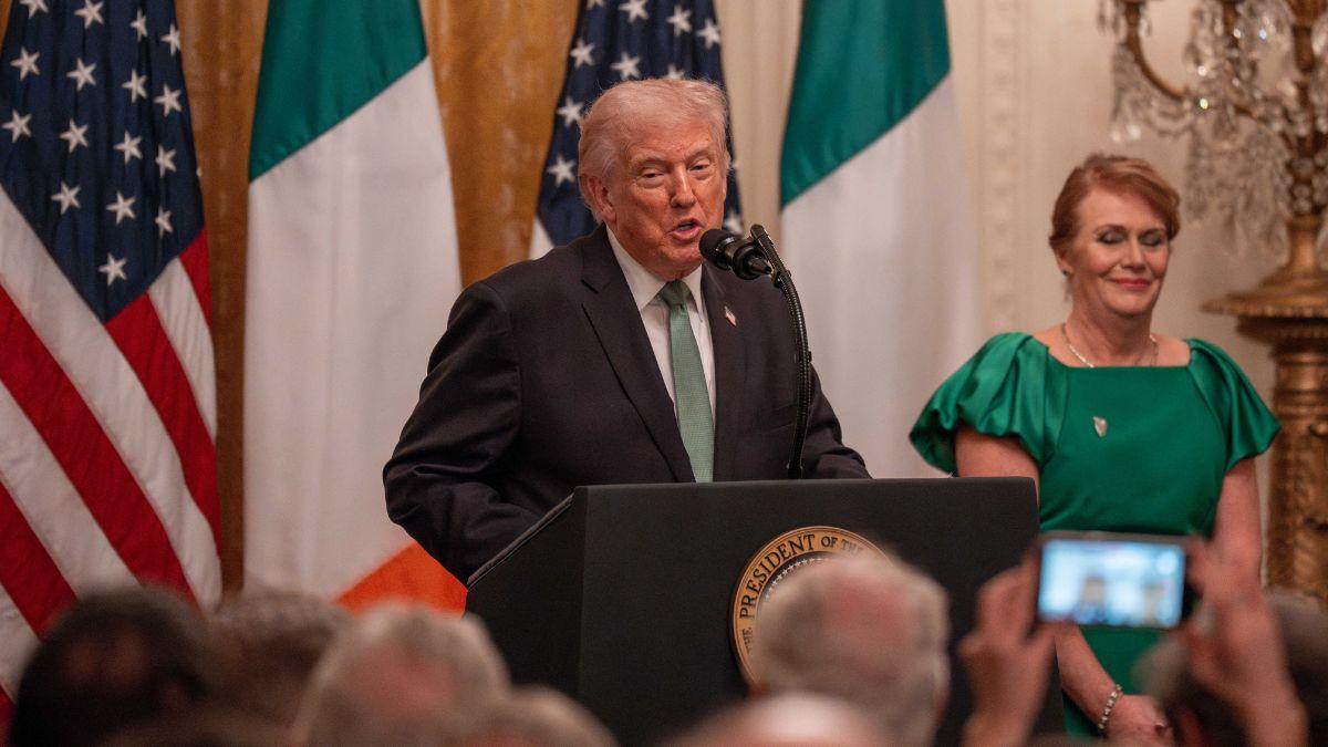 Photo of Donald Trump admitted he doesn't 'like talking' to son Eric about the golf course they own in Ireland.