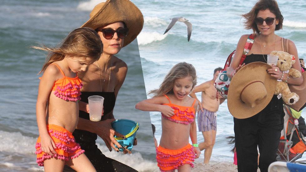 Fun In The Sun Bethenny Frankel And Daughter Bryn Enjoy A Beach Day