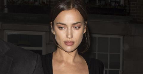 Irina Shayk takes the plunge in a black dress at
