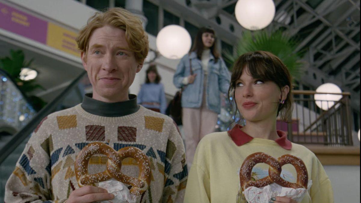 Photo of Domhnall Gleeson and Taylor Swift.