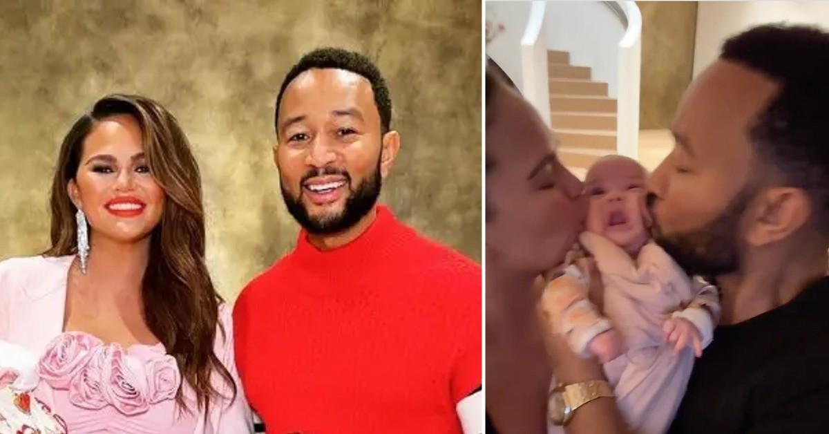 John Legend's Son Miles Gives Little Sister Esti a Kiss: Pic