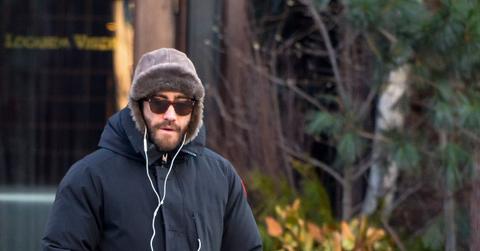 Jake Gyllenhaal walks his dog in downtown NYC