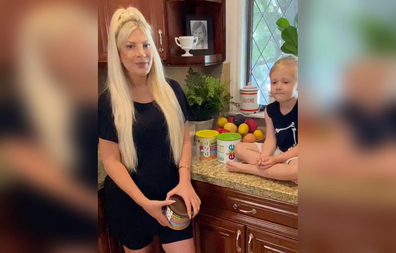 tori spelling shares video on instagram sans her wedding ring following bozzy night with pals