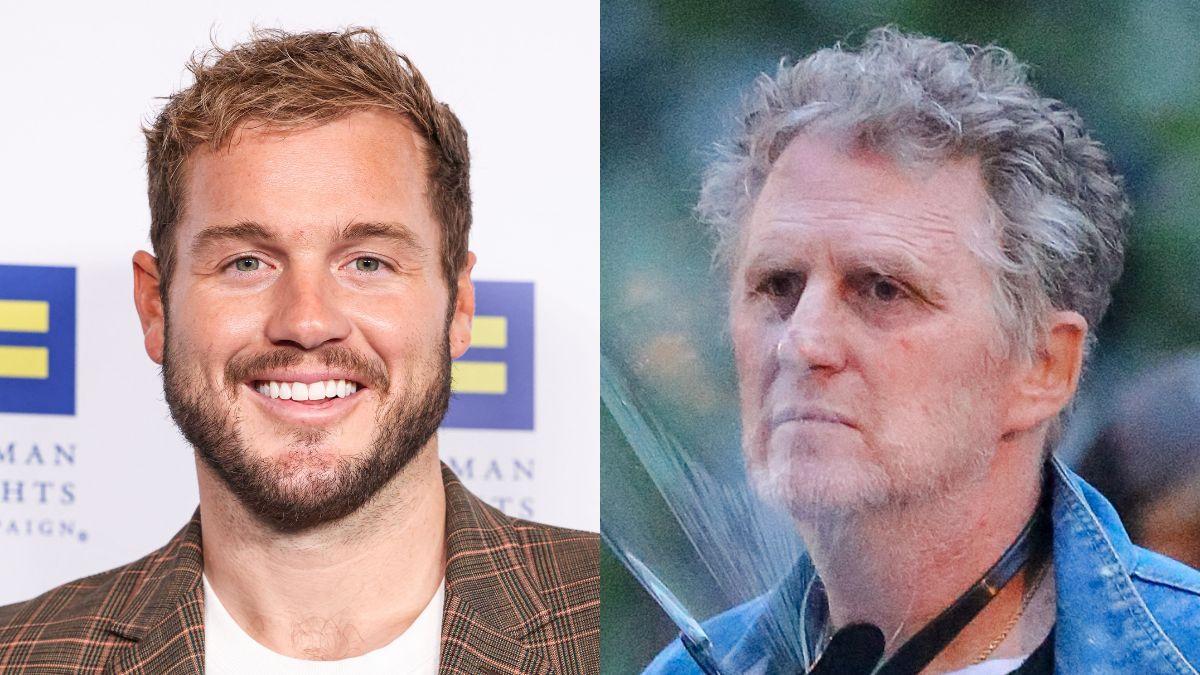 split photo of Colton Underwood &  Michael Rapaport