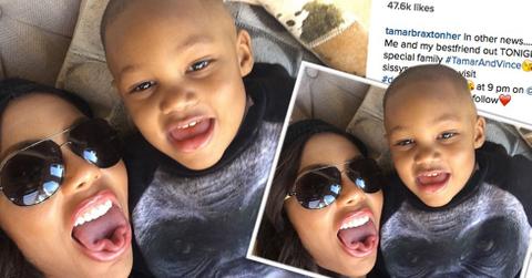 Tamar Braxton Cuddles Logan Photo
