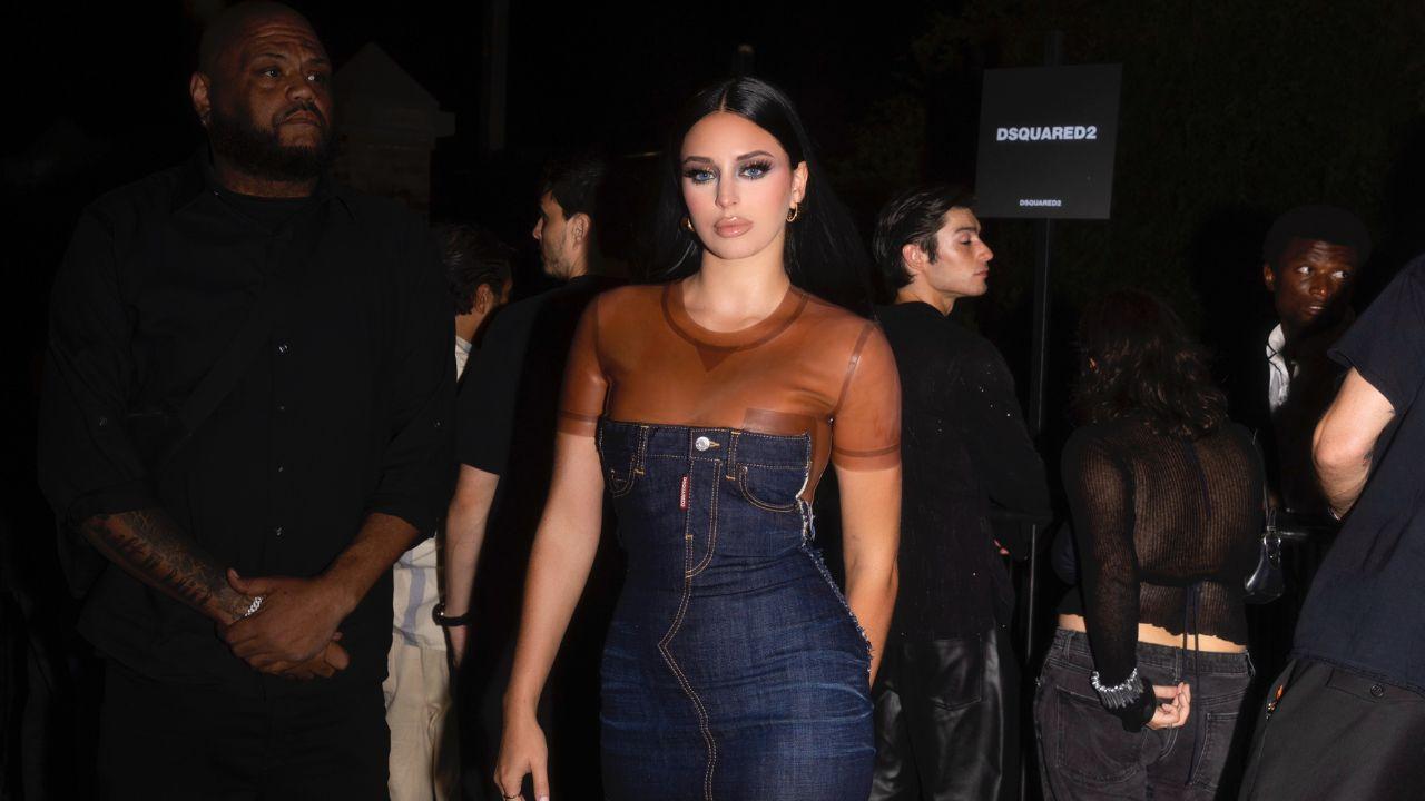 Camilla Araujo stunned in a Dsquared2 outfit to their Milan Fashion Week official after party.