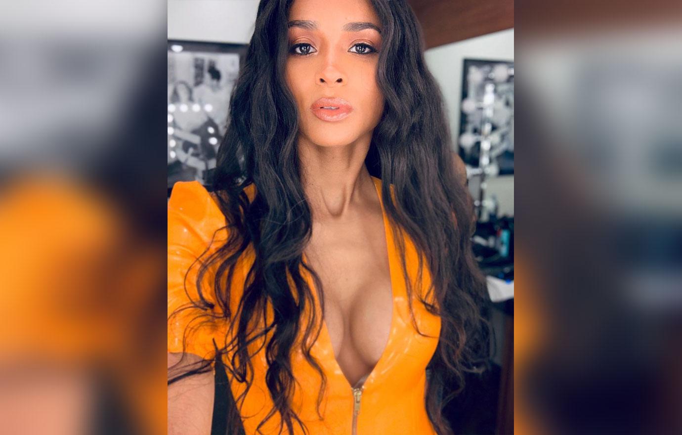 Ciara Orange Dress Son Future Carving Pumpkins