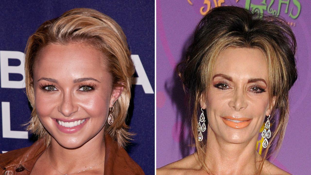 split image of Hayden Panettiere and Lesley Vogel