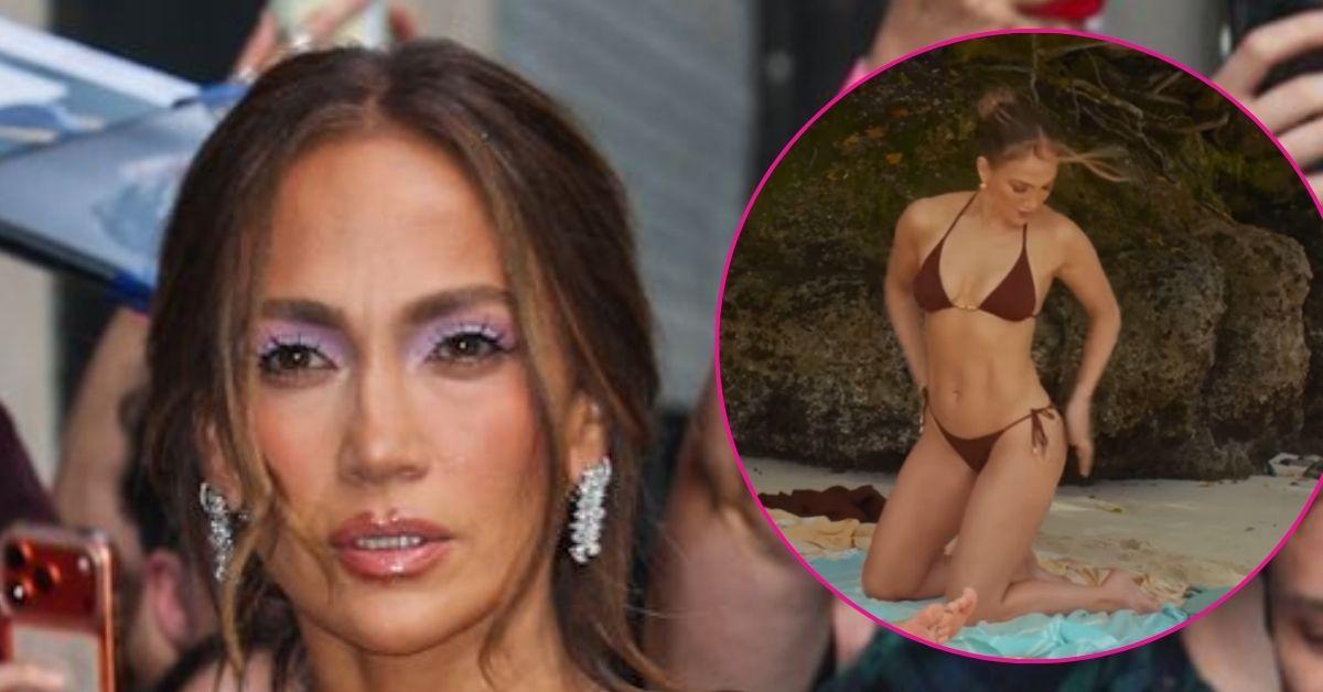 split photo of Jennifer Lopez
