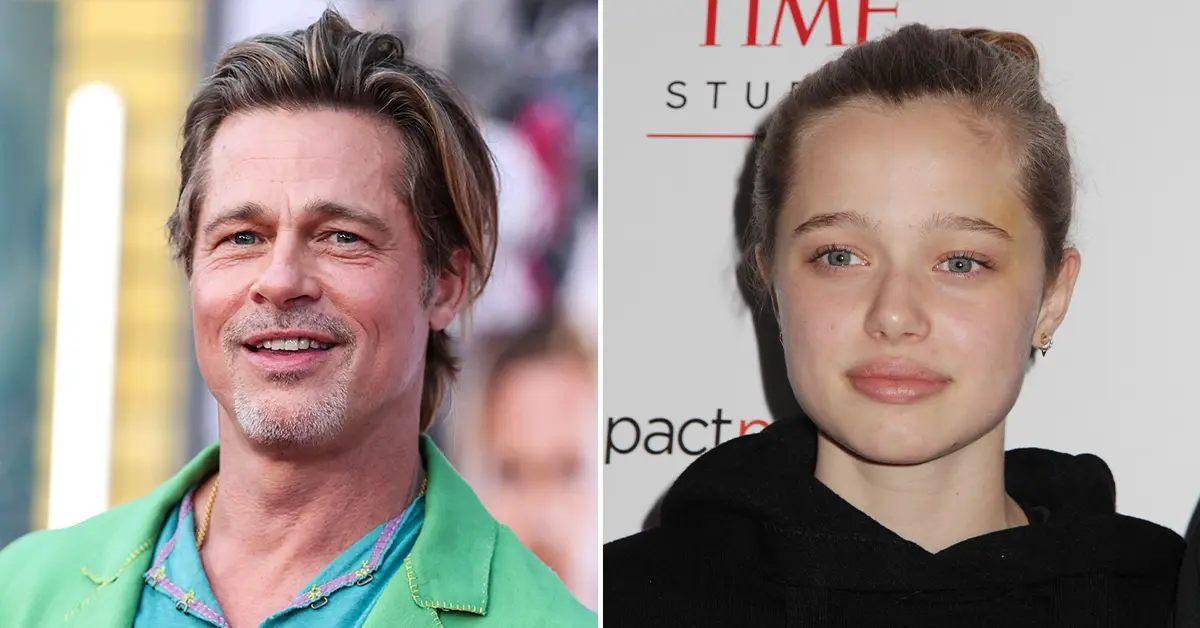 Composite photo of Brad Pitt and his daughter Shiloh