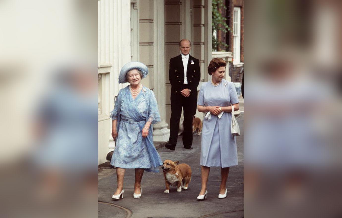 Queen Mother And Corgis