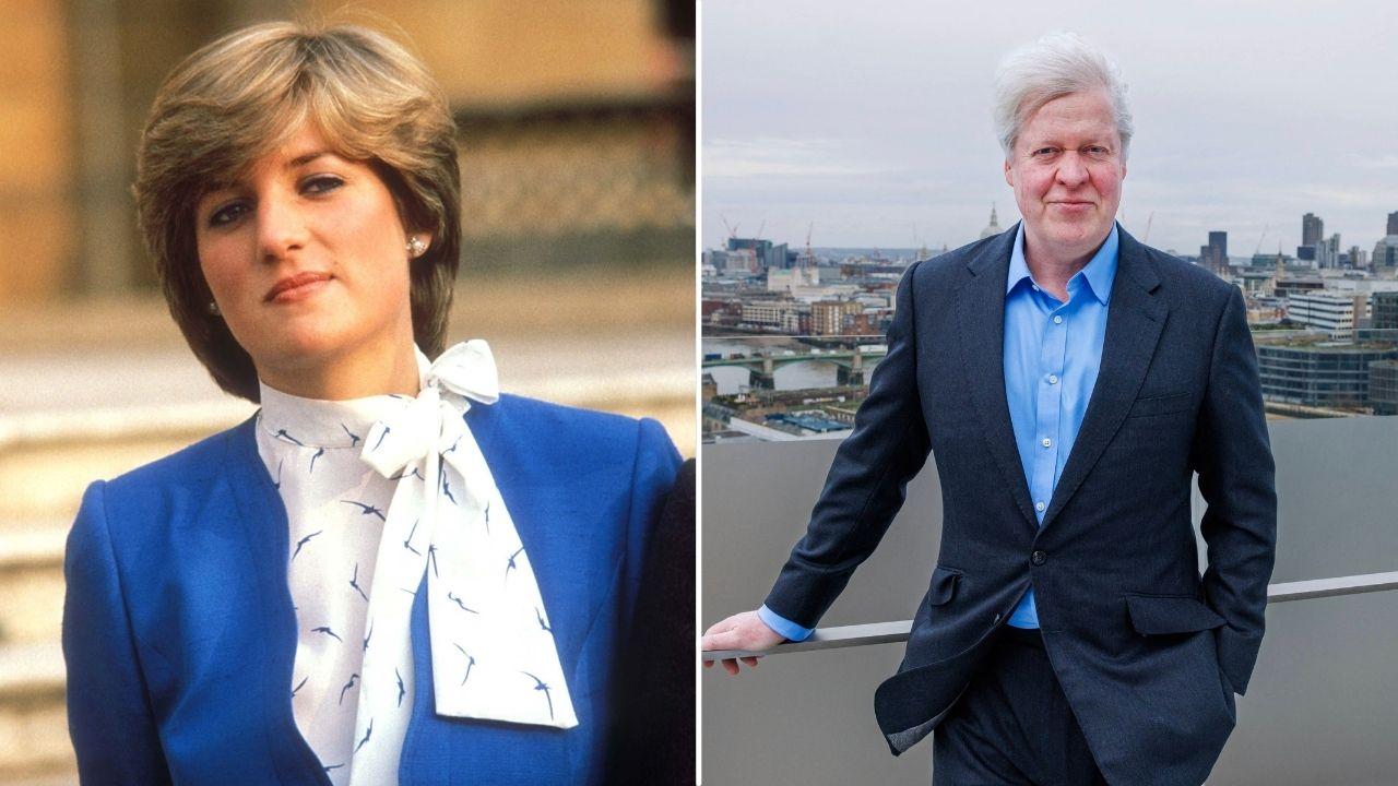 Split photo of Princess Diana and Charles Spencer