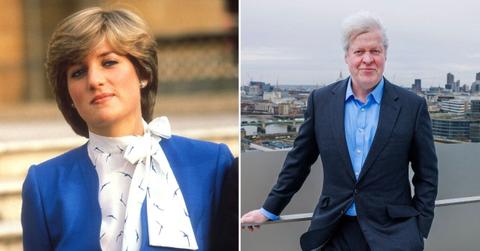 Split photo of Princess Diana and Charles Spencer