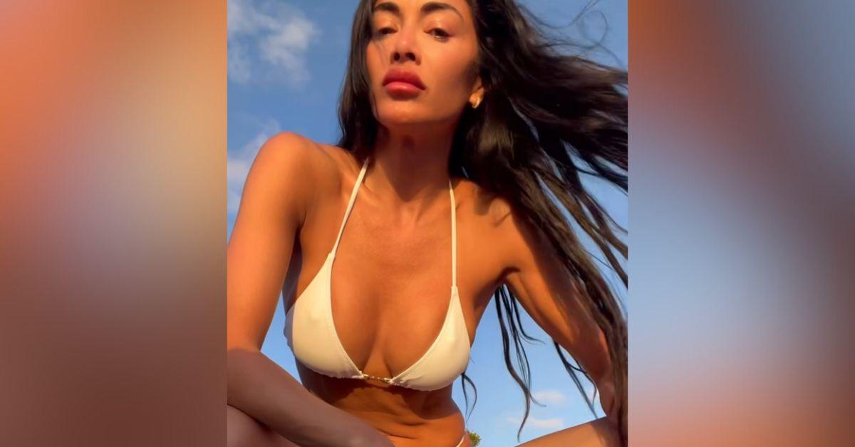 bikini clad nicole scherzinger toned body white bathing suit