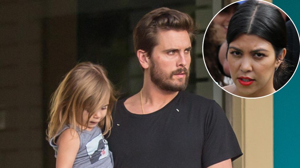 EXCLUSIVE: Scott Disick steps out for a sushi dinner with his kids Penelope and Mason Disick in Calabasas, California