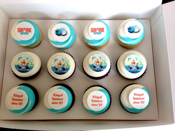 Shark week cupcakes